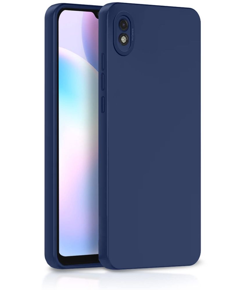     			Case Vault Covers - Blue Silicon Plain Cases Compatible For Redmi 9i sport ( Pack of 1 )
