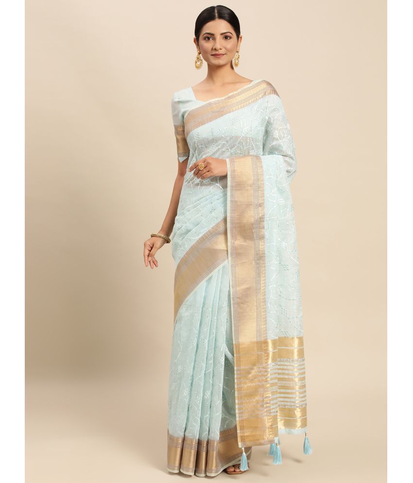     			Rekha Maniyar Fashions - Blue Cotton Saree With Blouse Piece ( Pack of 1 )