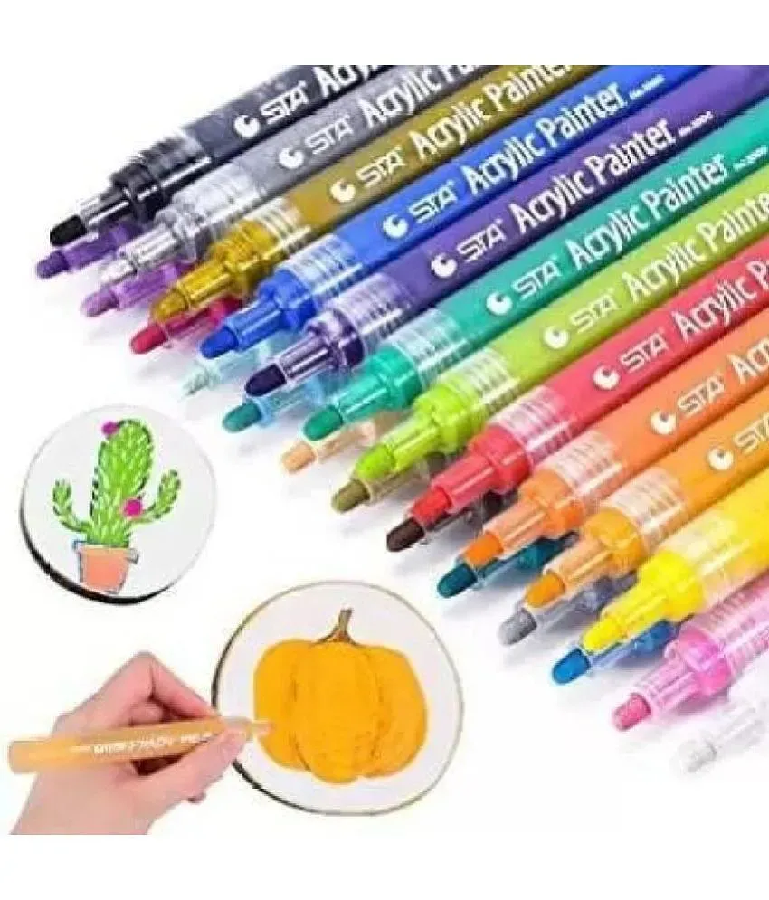 Acrylic Paint Pens for Rock Painting, Set of 18 PCS Paint Markers Kit for  Glass, Stone, Wood, Fabric, Metal, Ceramic, Rock, Water Based, Quick-Dry,  Great Gift for Kids Teens Adults Beginner