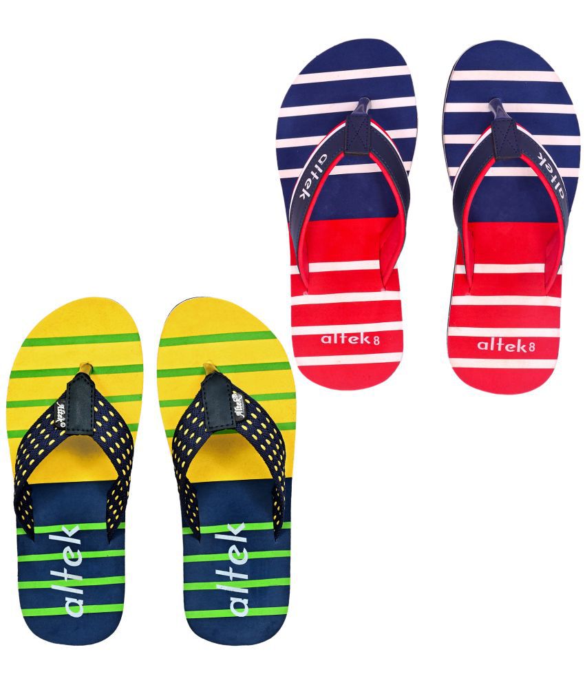     			Altek - Multi Color Men's Thong Flip Flop