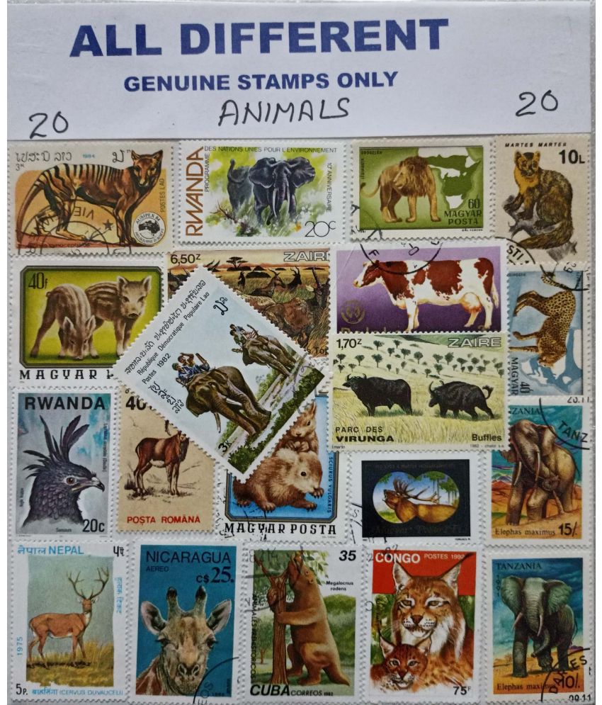     			Hop n Shop - Collection of Different Animals Theme 20 Stamps