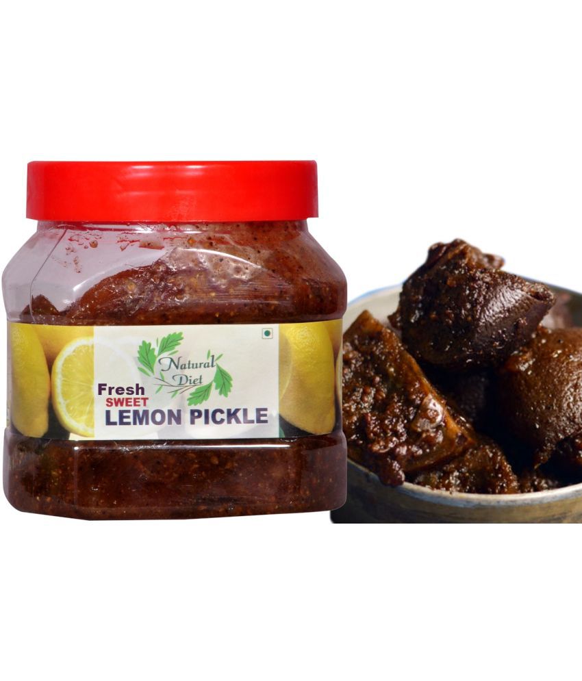     			Natural Diet Fresh Sweet & Sour Lemon Pickle Khatta- Meetha Nimbu ka Achar Pickle Jar | Mouth-Watering Pickle 500 g