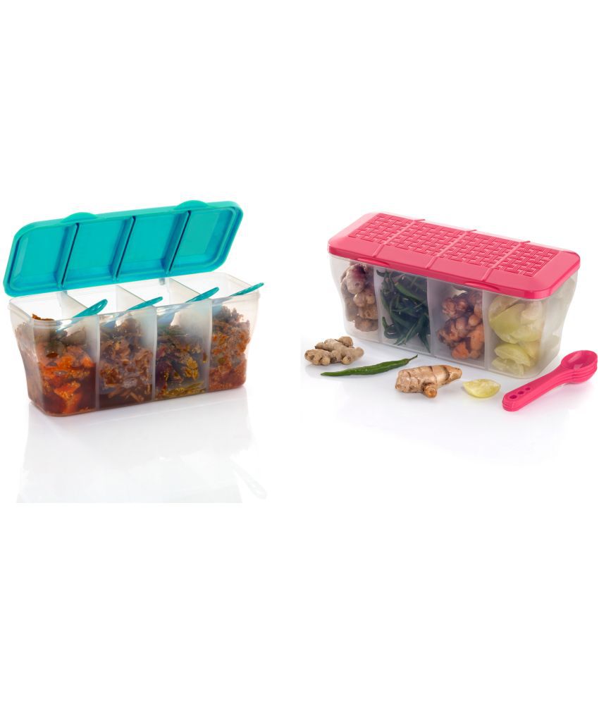     			OFFYX - Pickle Container Set PET Multicolor Spice Container ( Set of 2 )