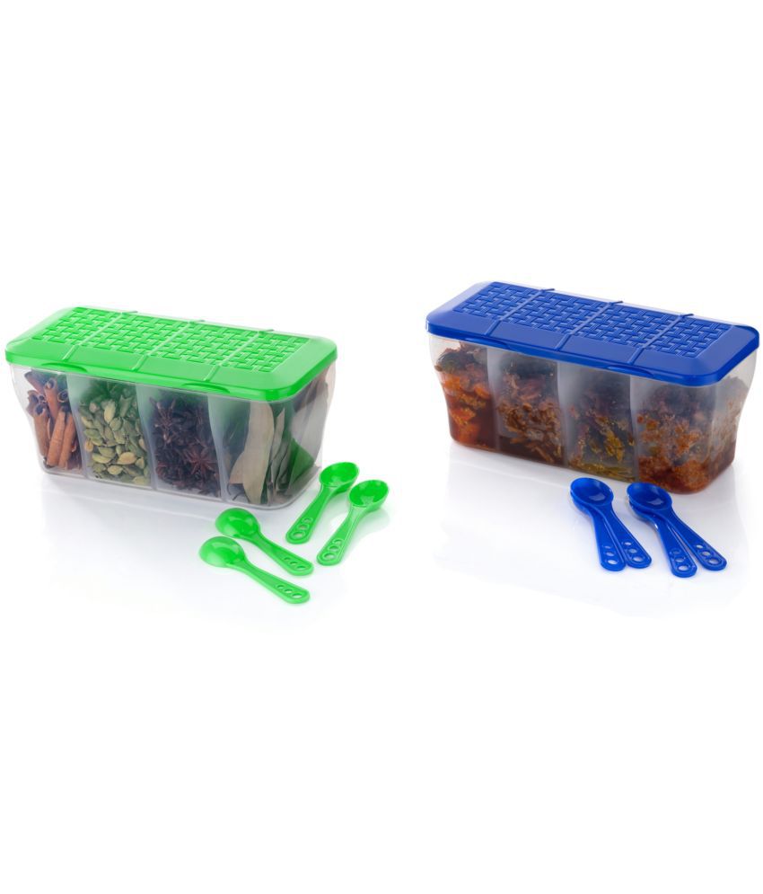     			OFFYX - Pickle container set PET Multicolor Spice Container ( Set of 2 )
