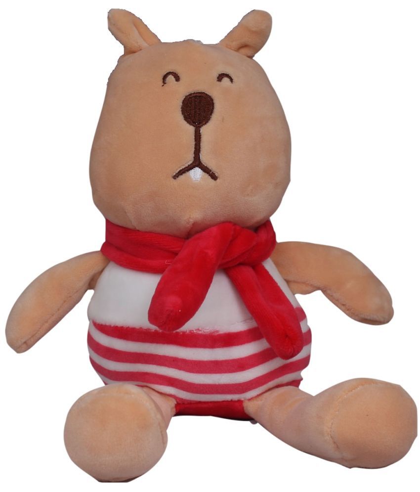     			Tickles Bunny Rabbit Super Soft Stuffed Plush Animal Toy for Kids (Size: 20 cm Color: Light Brown and Red)