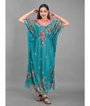 Apratim - Green Satin Women's Nightwear Kaftan Night Dress ( Pack of 1 )