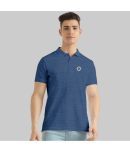 TAB91 Pack of 1 Cotton Blend Slim Fit Solid Half Sleeves Men's Polo T Shirt ( Blue )