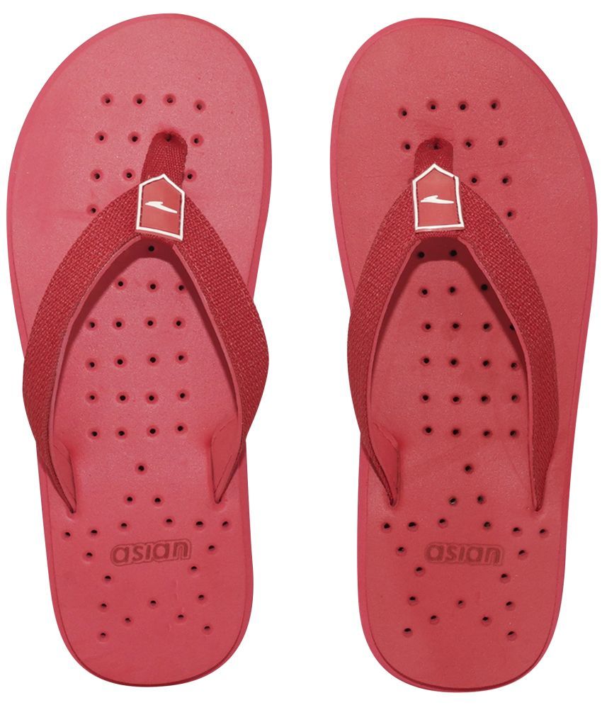     			ASIAN Red Men's Thong Flip Flop