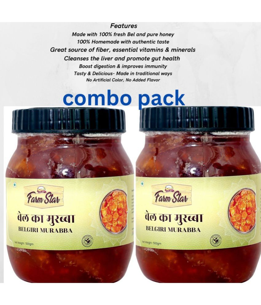 Farm Star -Organic Bel Honey Marmalade 1000 gm Pack of 2