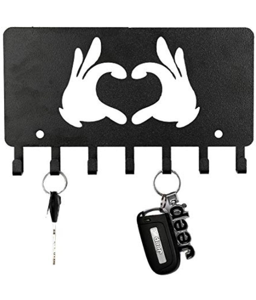     			Suveharts Black Stainless Steel Key Holder - Pack of 1