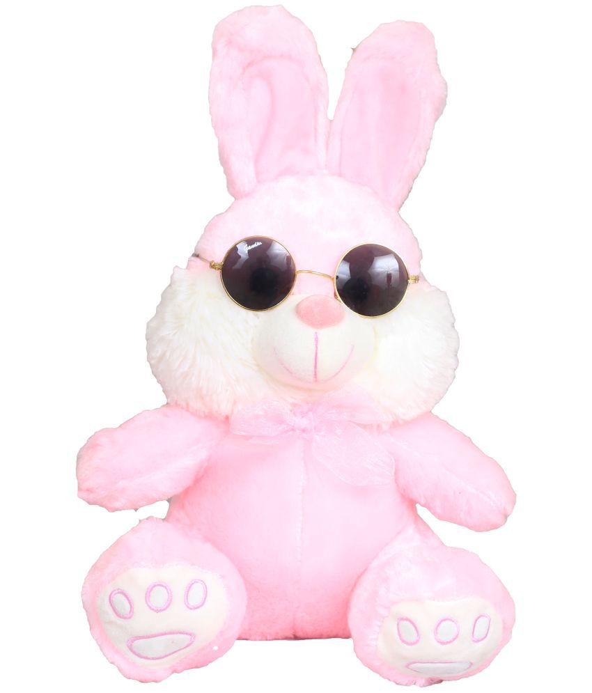     			Tickles Soft Stuffed Plush Animal Rabbit Wearing Googles Toy for Kids Room Home Decoration (Color: Pink Size: 30 cm)