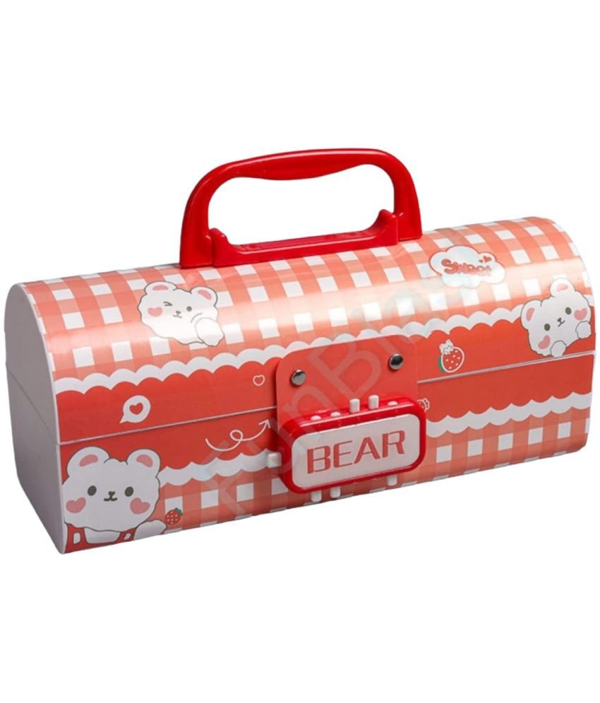     			VBE Kids Pen & Pencil Box – Suitcase Style Password Lock Pencil Case, Multi-Layer Pencil Box for Kids, Boys, Girls, Stationary Organizer Case for Kids, Return Gift for Kids (Bear)