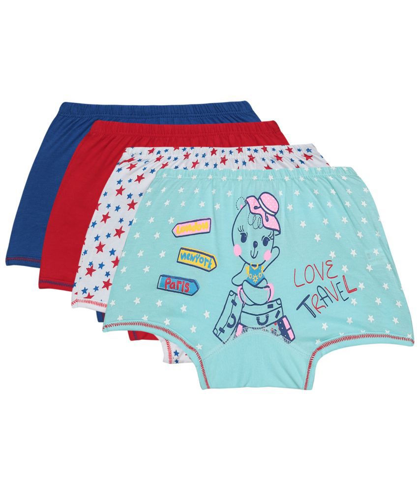     			Bodycare - Multicolor Cotton Girls Cycling Shorts ( Pack of 4 )