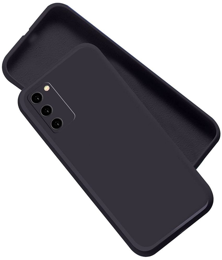     			Case Vault Covers - Black Silicon Plain Cases Compatible For Oppo A53s 5G ( Pack of 1 )