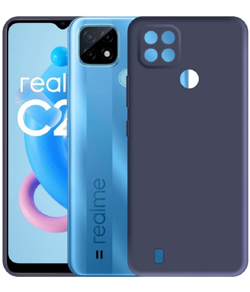     			Case Vault Covers - Blue Silicon Plain Cases Compatible For Realme C21 ( Pack of 1 )