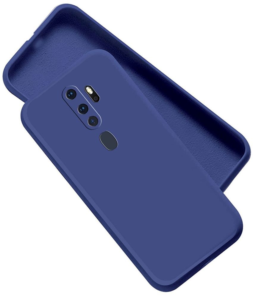     			Case Vault Covers - Blue Silicon Plain Cases Compatible For Oppo A9 2020 ( Pack of 1 )