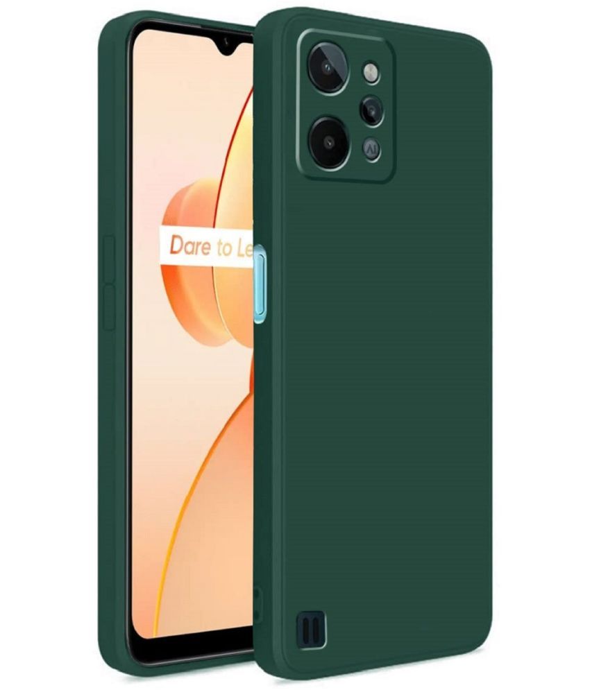     			Case Vault Covers - Green Silicon Plain Cases Compatible For Realme C31 ( Pack of 1 )