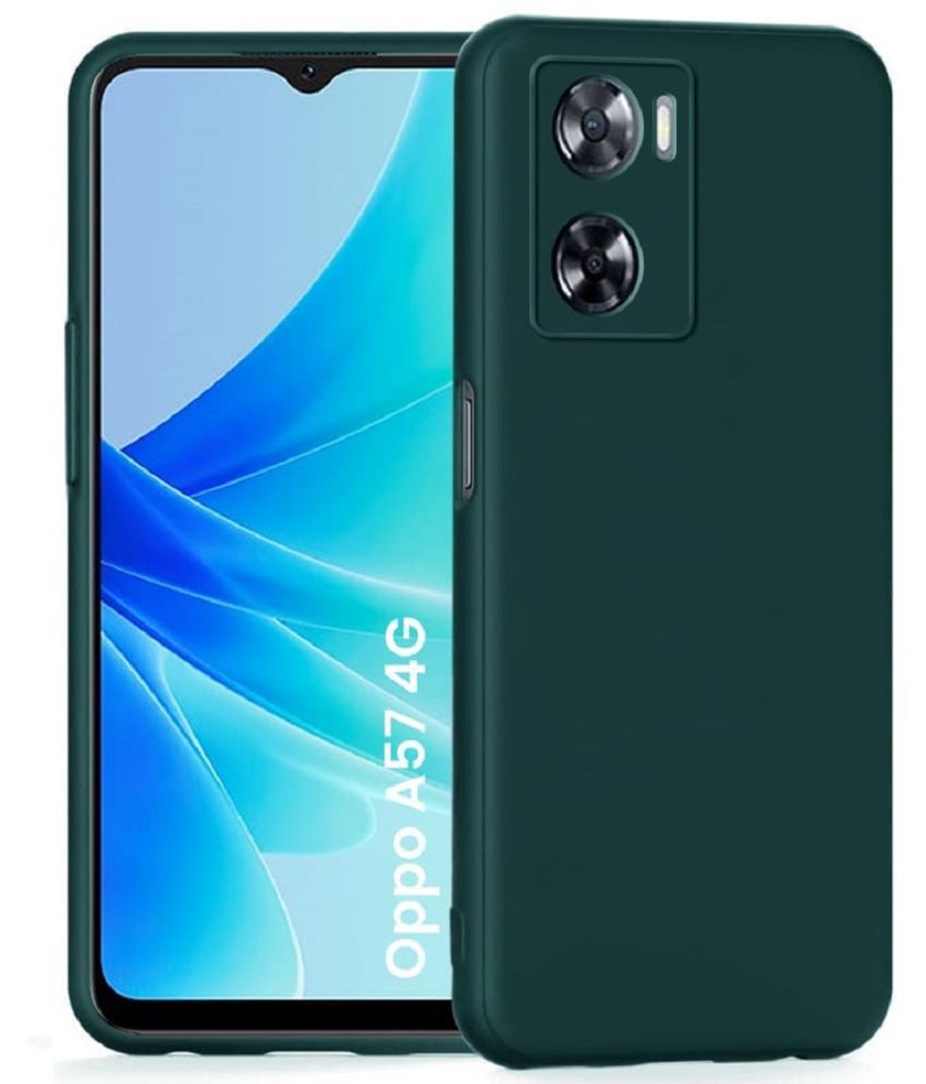    			Case Vault Covers - Green Silicon Plain Cases Compatible For OPPO A57 4G ( Pack of 1 )