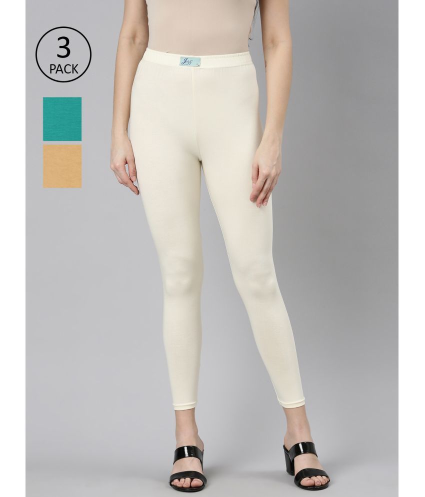     			Jcss - Off White Lycra Women's Leggings ( Pack of 3 )