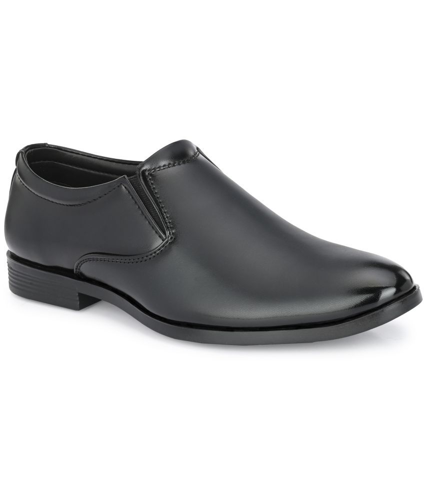     			Leeport - Black Men's Slip On Formal Shoes