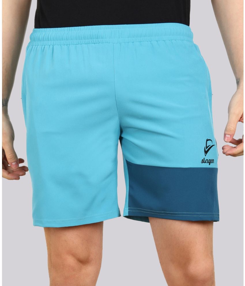     			SLAGEN - Blue Polyester Men's Running Shorts ( Pack of 1 )