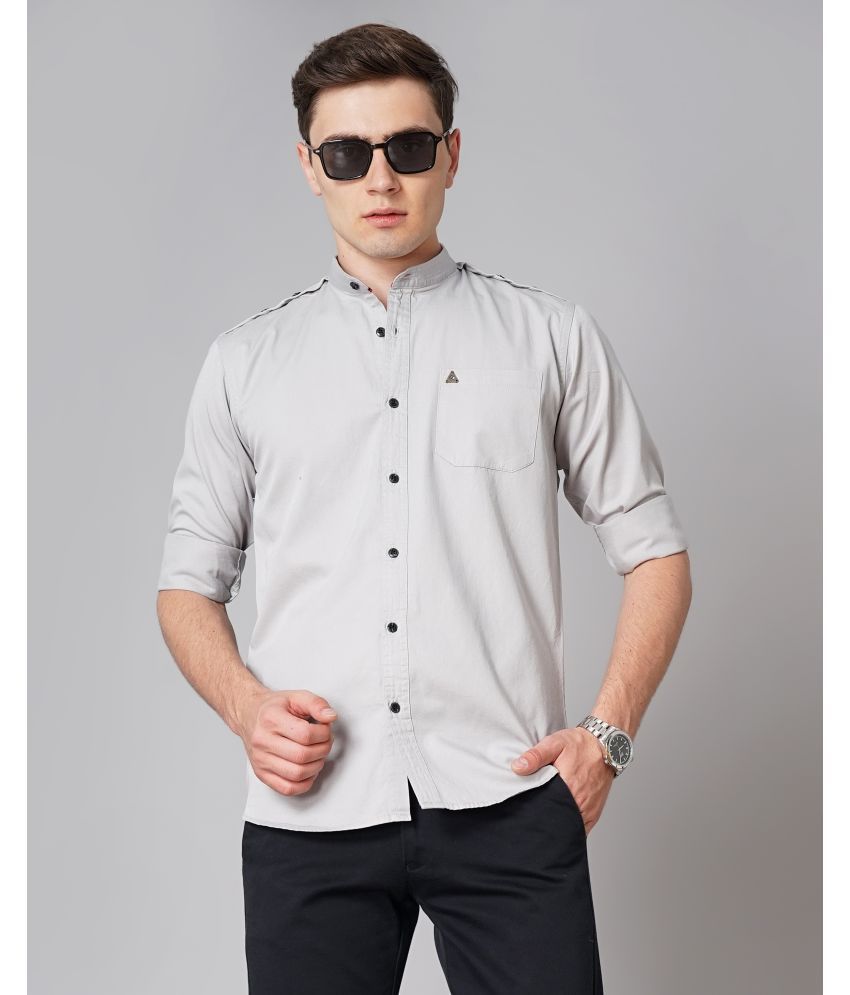     			K-LARA - Grey 100% Cotton Slim Fit Men's Casual Shirt ( Pack of 1 )