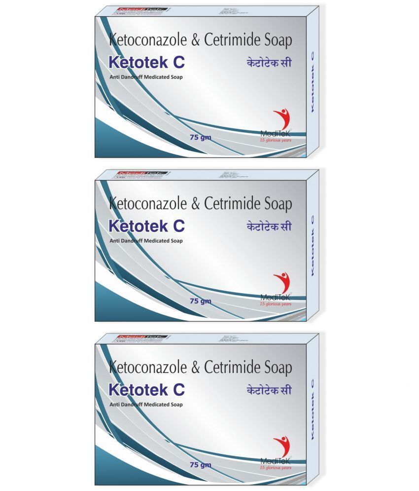     			Meditek Ketotek C Antidandruff Soap 75Gms. Each - Antibacterial Soap for Normal Skin ( Pack of 3 )