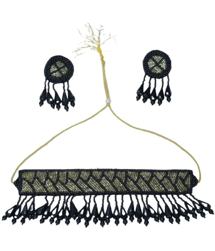     			PGYG - Black Jute Necklace Set ( Pack of 1 )