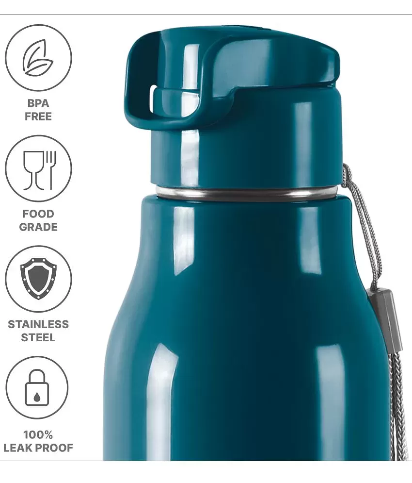 Milton Steel Convey 600 Insulated Inner Stainless Steel Water Bottle, 520  ml, Black | Leak Proof | BPA Free | Hot or Cold for Hours | Office | Gym 
