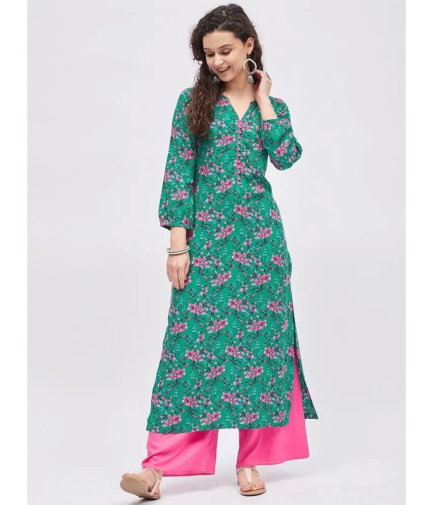 Tissu Multicolor Straight Rayon Women s Stitched Salwar Suit Pack of 1
