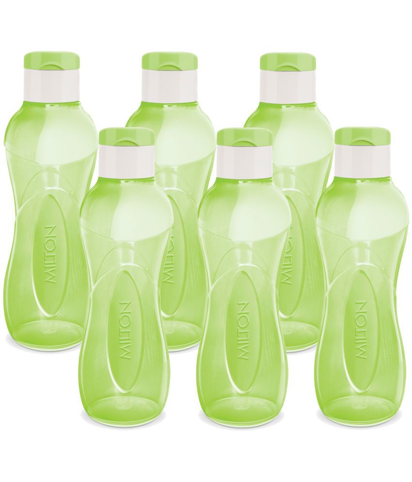     			Milton I Go Flip Plastic Water Bottle Set of 6, 750 ml Each, Green | Sports | Gym | Home | Kitchen | Travel Bottle | Hiking | Treking | Reusable