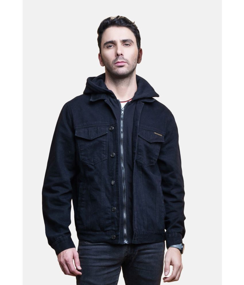     			NUEVOSPORTA - Black Denim Regular Fit Men's Denim Jacket ( Pack of 1 )