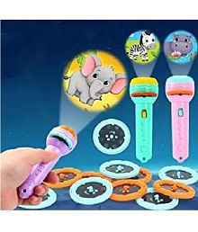 Kidsaholic Toy Torch with 3 slides 24 patterns Mini Projector Torch Toy Slide Flashlight Projector torch for kids Projection Light