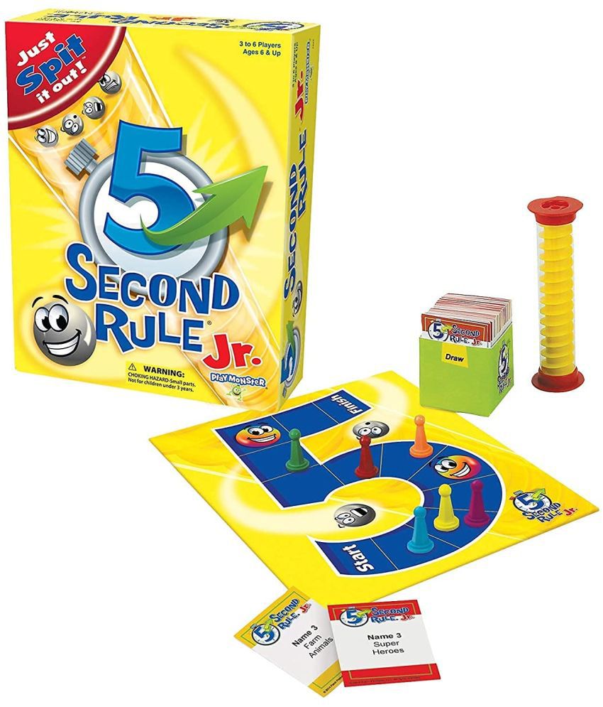     			Tickles 5 Second Rule Junior Card Games 400 Questions on 200 Cards, 6 Pawns Fun Family Brain Games