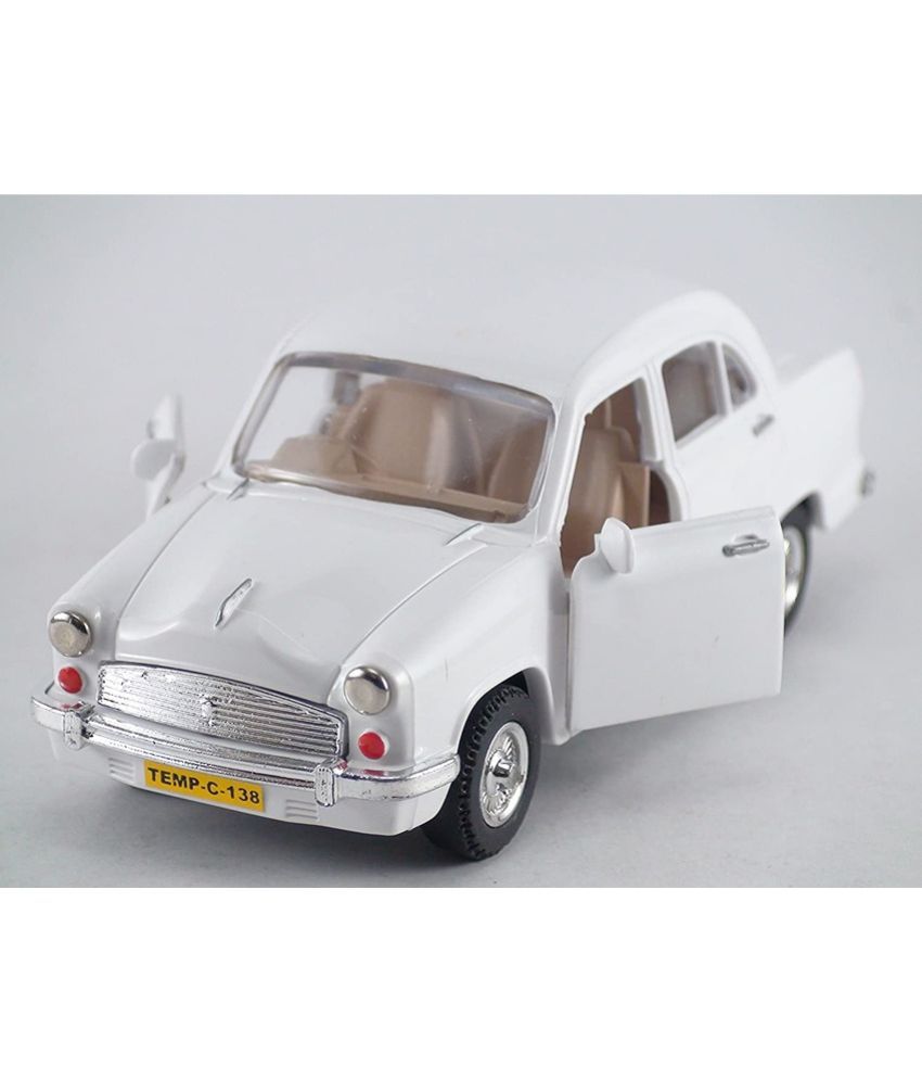 Centy Toys Classic of Ambassador Car Toy (Moris Oxford)-Kidsshub 13.3 X 5.3 X 5 cm, Weight:100gms White