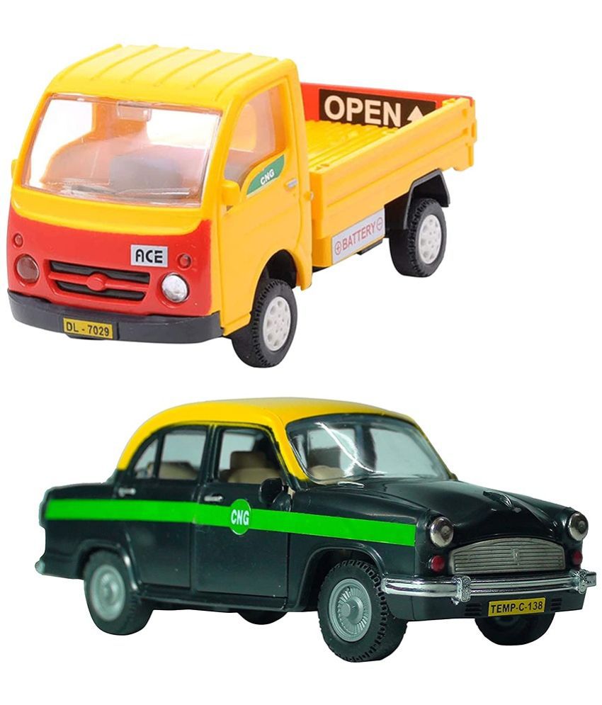     			Centy Toys Plastic Tata Ace Pull Back Vehicle, 1 Pull Back Vehicle, Multicolour & Ambassador Taxi/VIP Pull Back Car (Plastic)