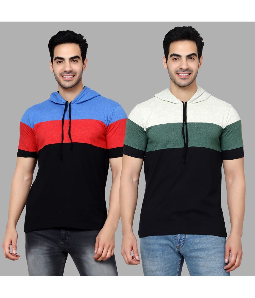     			Diaz - Multicolor Cotton Blend Regular Fit Men's T-Shirt ( Pack of 2 )