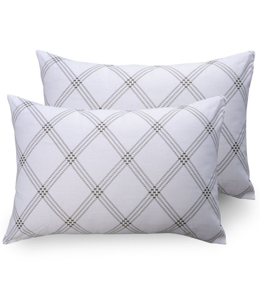     			Huesland - Regular White Cotton Pillow Covers 68X43 ( Pack of 2 )