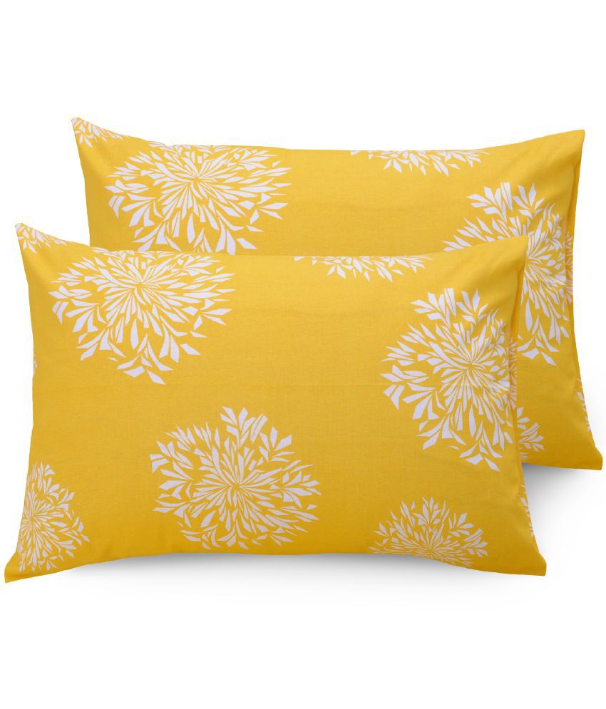     			Huesland - Regular Yellow Cotton Pillow Covers 68X43 ( Pack of 2 )
