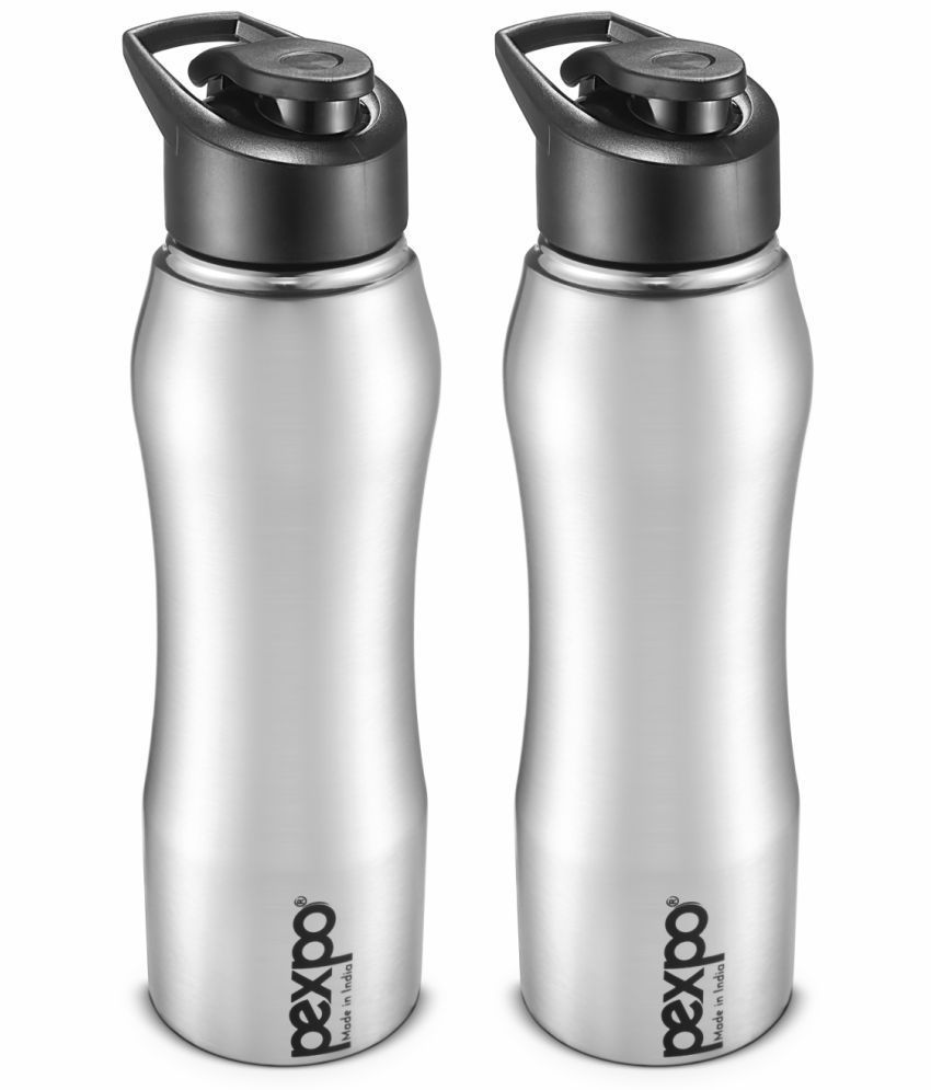     			PEXPO 1000 ml Stainless Steel Sports Water Bottle (Set of 2, Silver, Bistro)