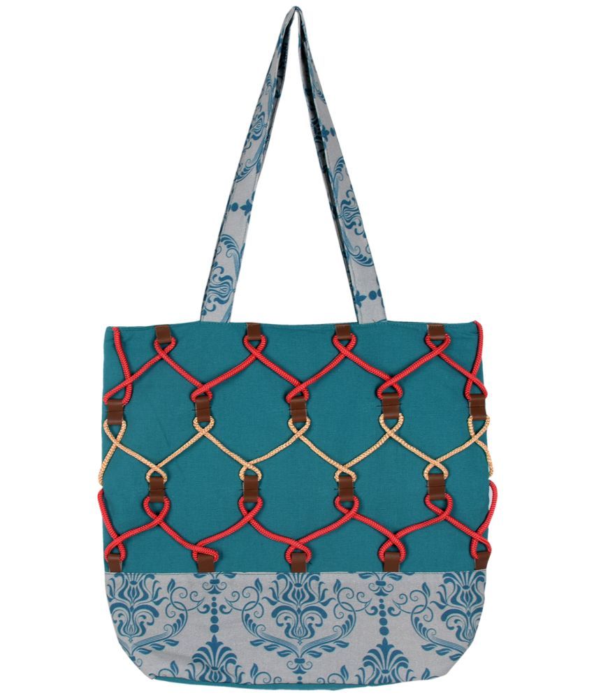     			Rich&Rich - Teal Cotton Shoulder Bag