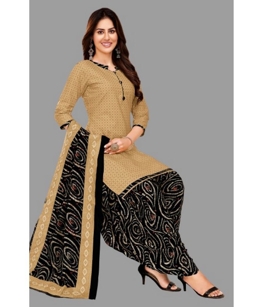     			SIMMU - Unstitched Brown Cotton Dress Material ( Pack of 1 )