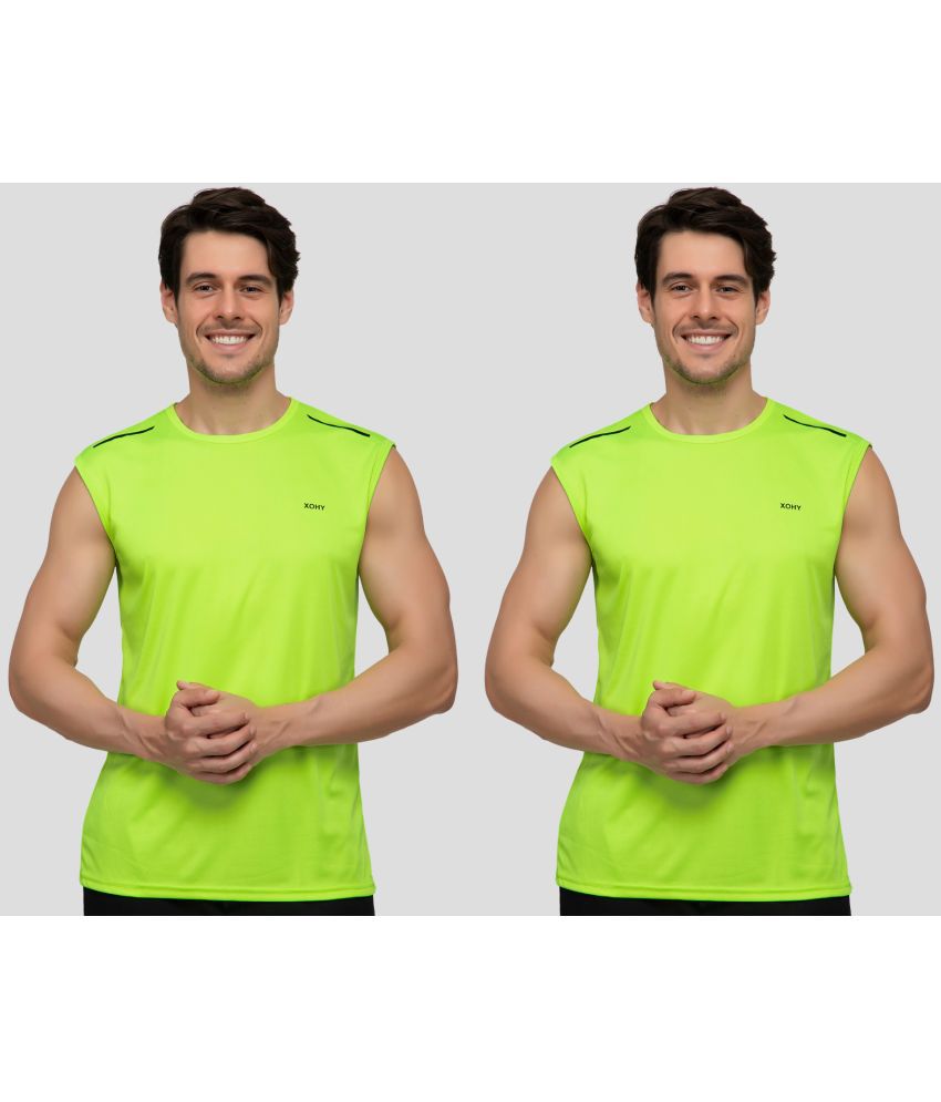     			xohy - Green Polyester Men's Vest ( Pack of 2 )