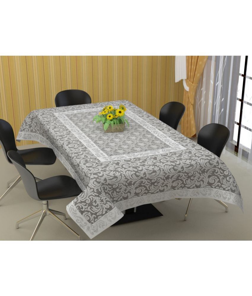     			Bigger Fish - Light Grey Cotton Table Cover ( Pack of 1 )