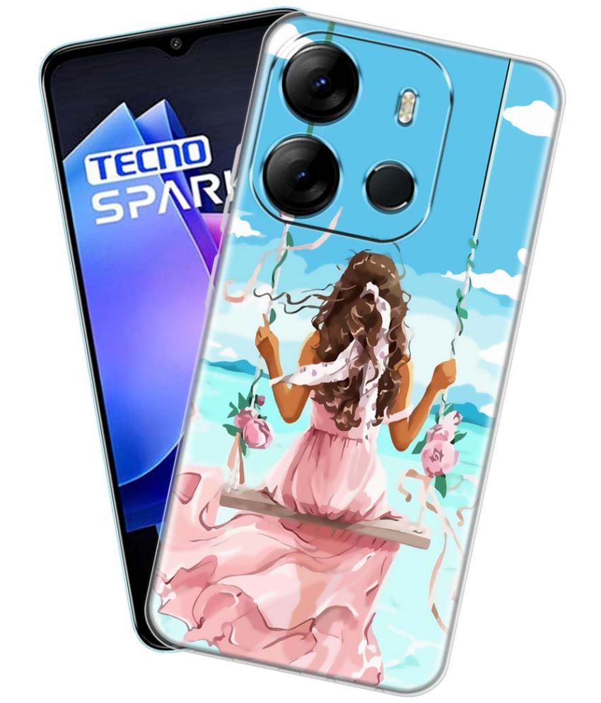     			NBOX - Multicolor Silicon Printed Back Cover Compatible For Tecno Spark Go 2023 ( Pack of 1 )