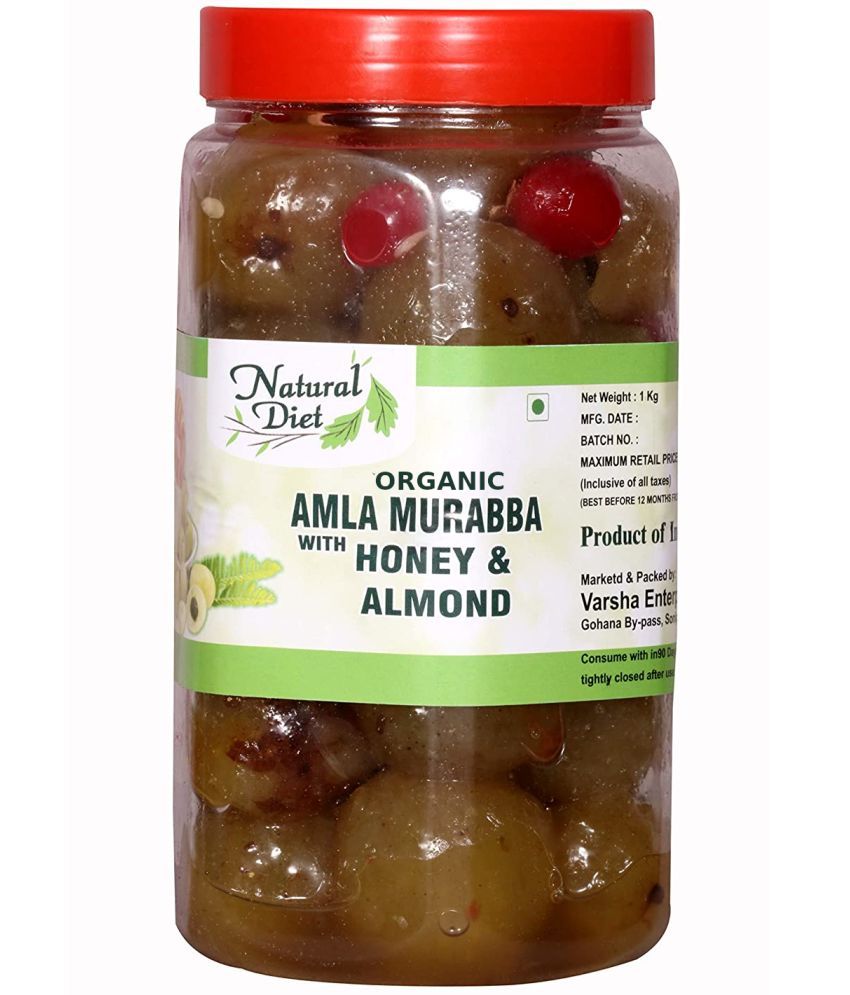     			Natural Diet Organic Honey AMLA MURABBA with Almonds 1kg (The Orignal Love is Eating Grandma's Food) Pickle 1 kg