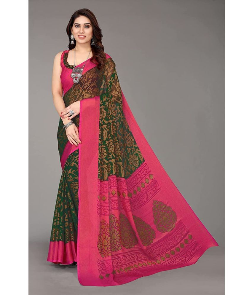     			Sitanjali - Multicolor Brasso Saree With Blouse Piece ( Pack of 1 )