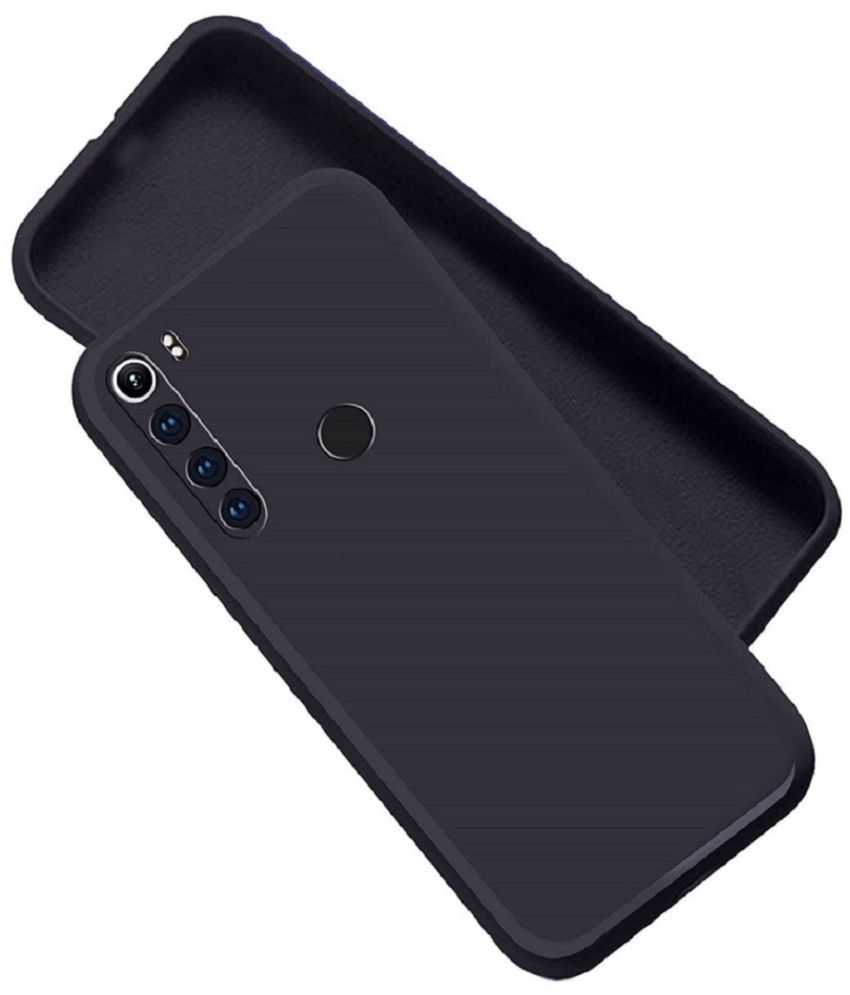     			Case Vault Covers - Black Silicon Plain Cases Compatible For Xiaomi Redmi Note 8 ( Pack of 1 )