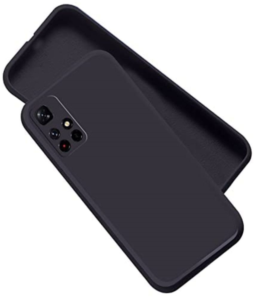     			Case Vault Covers - Black Silicon Plain Cases Compatible For Xiaomi Redmi Note 11T 5G ( Pack of 1 )