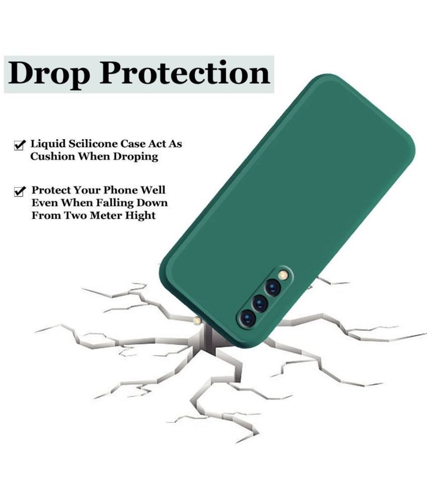 Case Vault Covers - Green Silicon Plain Cases Compatible For Samsung Galaxy A30s ( Pack of 1 ) - Image 5